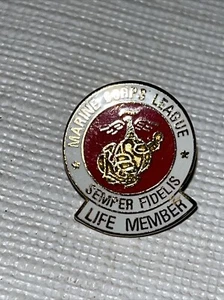 US Marine Corps League Life Member Lapel - hat Pin USMC - Picture 1 of 7