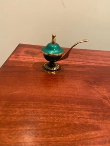 Vintage Räucherstäbchenhalter Grün und Gold Made in Israel - Bild 1 von 3