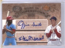 OZZIE SMTIH STAN MUSIAL 2005 HALL OF FAME #SM SIGNS OF COOPERSTOWN DUAL AUTO /20