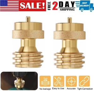 Steak Saver Brass Adapter 1 lb to 20 lb Propane Gas Tank Grill Bottle Converter - Picture 1 of 13