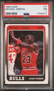 1988 Fleer #17 Michael Jordan PSA 7 NM HOF Chicago Bulls 0311 - Picture 1 of 2