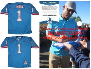 Warren Moon signed Houston Oilers football jersey COA exact proof Beckett BAS - Picture 1 of 6