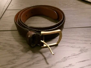 NEW 1.25" Quality Thick ITALIAN Leather Men's Dress Belt Brass Buckle SZ 34 $34 - Picture 1 of 3