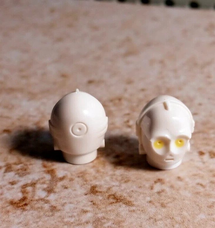 LEGO Star Wars Droid Head K-3PO Solid White Yellow Eyes Molded Features C-3PO - Image 1 of 1