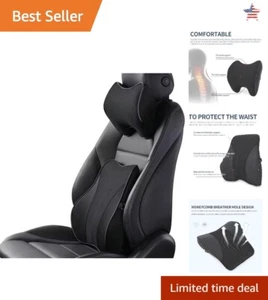 Ergonomic Lumbar Support and Car Neck Pillow - Memory Foam, Adjustable Strap - Picture 1 of 11