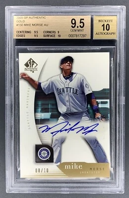 Pop 2!! BGS 9.5 2005 SP Authentic “Gold” Rookie Mike Morse SSP RC AUTO #’d/10!! - Image 1 of 2
