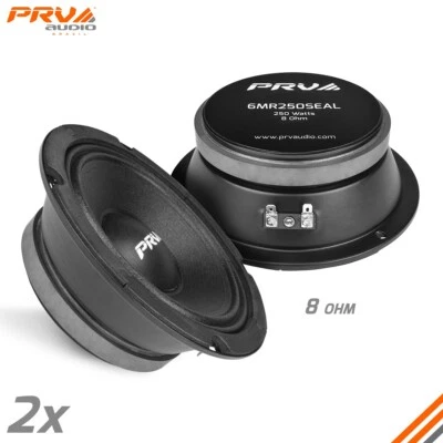 PRV AUDIO 2x PRV 6.5" Sealed Basket Midrange Speakers 6MR250SEAL 500W 8 Ohm PRO Audio