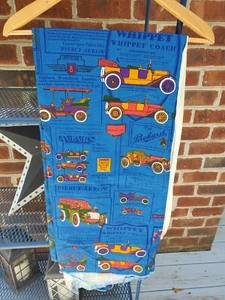 5th Ave Designs Material Old fashioned Cars Auto 5'x4' one piece mid century mod - Picture 1 of 12
