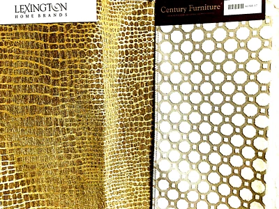 Designer Velvet Upholstery Fabric Brown Animal Print White Geometric Lot 2 - NWT - Image 1 of 4