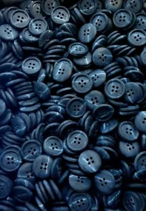 Twilight Blue Buttons, 4 Hole Sewing/Crafts Buttons - 24 Pieces (019) - Picture 1 of 2