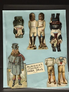 1895 McLaughlins Coffee XXXX Paper Dolls And Outfits Lot Trade Cards Young Boy - Imagen 1 de 9