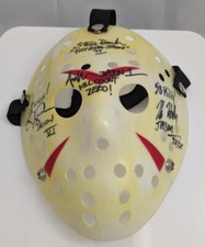 Friday the 13th Jason Mask Signed By Steve Dash, Kane Hodder, CJ Graham, Ari