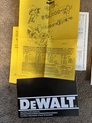 DeWalt Cordless Adjustable Clutch Driver/Drill Instruction Manual  - Image 1 of 4