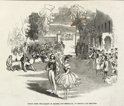 Ballet Scene from Robert and Bertrand at Dury Lane Illustrated London News c1845 - image 1 of 3