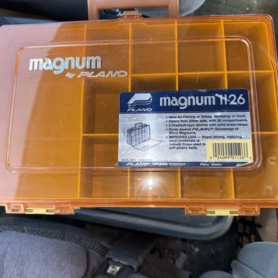 Caja organizadora de aparejos de pesca de doble cara vintage Plano Magnum 1126 sin usar LIMPIO Foto 1 de 4