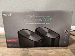 Paquete de 2 routers Asus ZenWiFi XT8 2PK AX6600 Tri-Band Mesh WiFi 6 AsusWrnty8/28/27 - Imagen 1 de 11