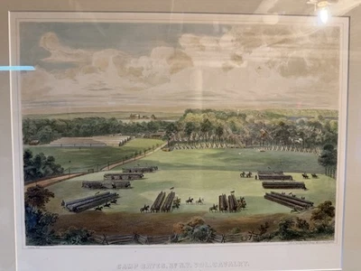 Camp Bates, 3rd New York Vol. Cavalry. Published 1862 by Sarony & Major, NY.  - Изображение 1 из 4