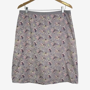 Boden Skirt Size 12L Long Multicolor Floral Lined A-Line Side Zip 100% Cotton - Picture 1 of 8