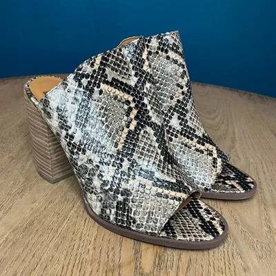 Mules DV Dolce Vita piel de serpiente estampado animal sin cordones tacón bloque para mujer talla 8 Foto 1 de 4
