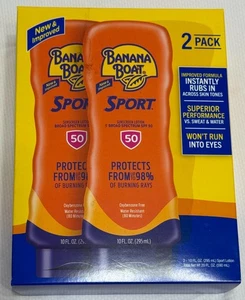 2 Stück Banana Boat Sport Ultra Sonnenschutzlotion Breitspektrum LSF 50 10 Unzen Ablaufdatum 2027 - Bild 1 von 3