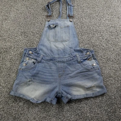 LEI Shorts Womens L Dark Blue Denim Jean  Overalls Low Rise Micro Shortalls Y2K - Image 1 of 4