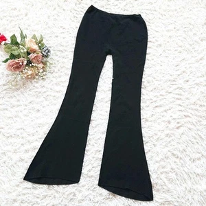 USED ISSEY MIYAKE A.POC DEFORMED JAGGED STRETCH FLARE PANTS BLACK GOOD M-A352 - Picture 1 of 7