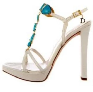 Christian Dior White Piedra sandals, size 36 EU/6 US Turquoise Women’s - Picture 1 of 13