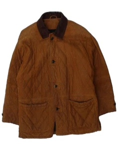 TIMBERLAND Mens Windbreaker Coat UK 38 Medium Brown Argyle/Diamond Leather CY33 - Picture 1 of 6