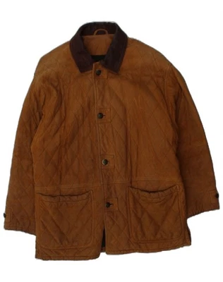 TIMBERLAND Mens Windbreaker Coat UK 38 Medium Brown Argyle/Diamond Leather CY33 - Image 1 of 4
