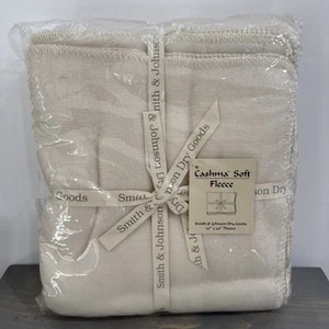 New Smith & Johnson Dry Goods Cashma Soft Blanket Natural Fleece 50" by 60" - Picture 1 of 13