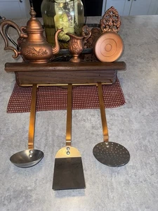 Vintage 4-teiliges Coppercraft Guild MCM Wandbehang 60er Jahre Kochset - Bild 1 von 3