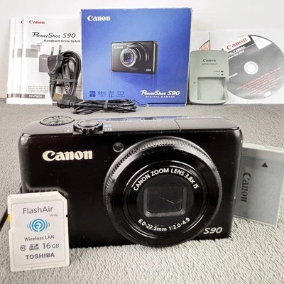 Canon PowerShot S90 Black 10.0 MP Digital Compact Camera Full Boxed Set - Bild 1 von 4
