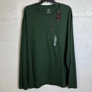 Levi's Men's Long Sleeve Crewneck Pocket T-Shirt - Python Green, 2XL  - Picture 1 of 6