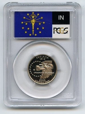 2002 S 25C Clad Indiana Quarter PCGS PR70DCAM - Image 1 of 2