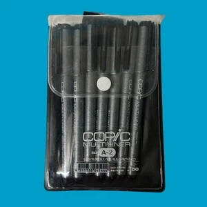 Copic Too Markers 7-Piece Multiliner Inking Pen Set A-2, Black From Japan - Picture 1 of 2