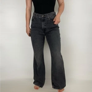 LEVIS 70s High Rise Flare Denim Jeans Black Casual No Stretch Stiff - Bild 1 von 5