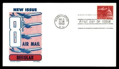 Mayfairstamps US FDC 1962 Washington D.C. 8 cent us air mail First Day Cover aau - Image 1 of 2