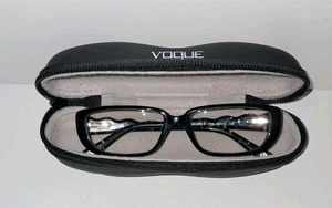 Vogue Eyeglass Frame - Brown Tortoise Shell & Crystals w/Case - Picture 1 of 10