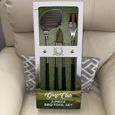 NIB Companion Golf Club 3-Piece Barbecue Tool Set Includs: Spatula Tong Fork BBQ - Image 1 of 4