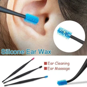 1/2 Pcs Double-Ended Silicone Spiral Earwax Remover Ear Pick Spoon Cleaning Set - Picture 1 of 11