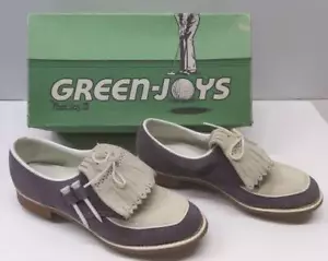 Vintage Green-Joys by FootJoy ~ Ladies Blue Suede Golf Shoes In Original Box - Picture 1 of 9