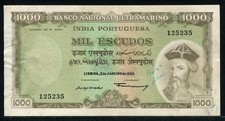 Portuguese India 1959, 1000 Escudos, P46, VF