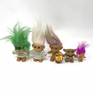 Lotto Troll Doll Vintage Russ Wishnik Uneeda It Luck O The Irish varie dimensioni ASIS - Foto 1 di 17