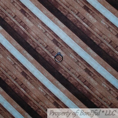 WILMINGTON PRINTS BonEful FABRIC FQ Cotton Quilt Brown Tone Old Barn Wood Tree Blender Stripe Sale