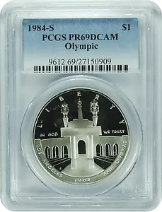 1984-S PCGS PR69DCAM Olympic Dollar (New PCGS Label) - Picture 1 of 1