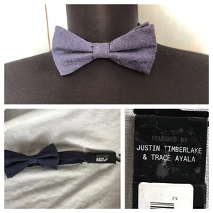 New William Rast Justin Timberlake Ayala Navy Jean Adjustable Pre-Tied Bow Tie - Picture 1 of 7