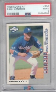 1998 Score Rookies & Traded Paul Konerko #250 RC PSA 9 MINT White Sox Rookie