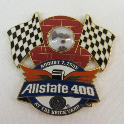 2005 Allstate 400 At the Brickyard Event Piece of IMS Brick Pin Checkered Flag - Image 1 of 4