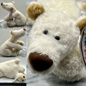 MARY MEYER New SACKS Pellets Plush Polar Bear Stuffed Animal White Lovey Tan ‘99 - Picture 1 of 24
