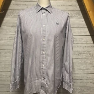 Crew Clothing Company Herren Hemd Lila Gestreift Größe M Langarm - Bild 1 von 9